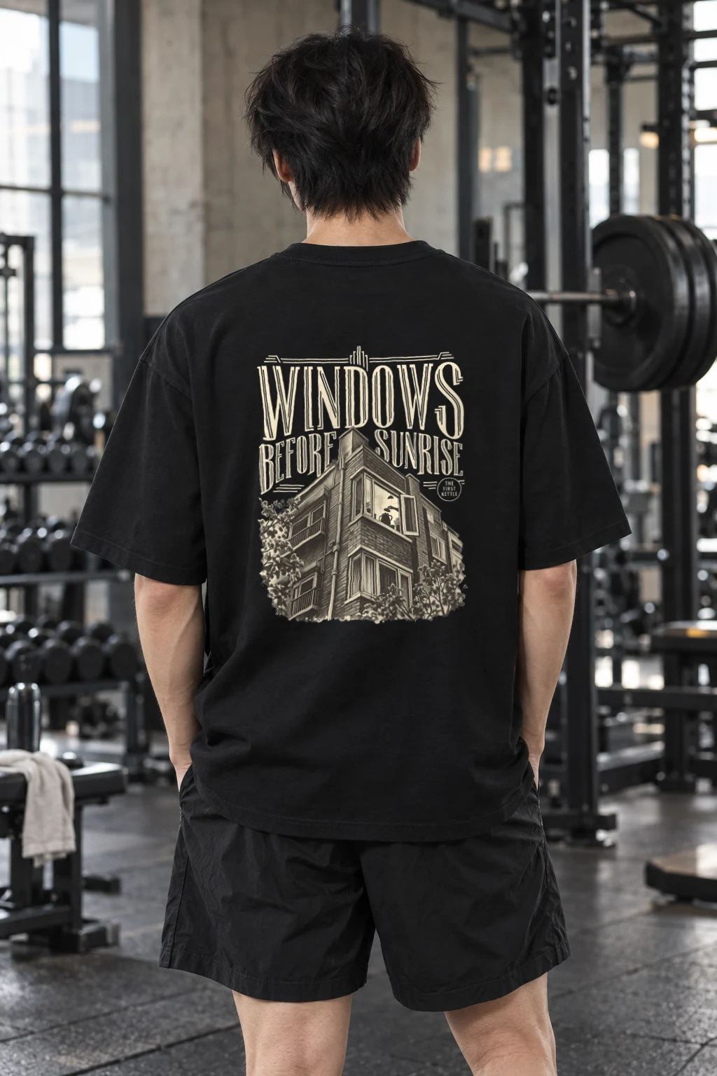 "Windows Before Sunrise" Men's Oversized Heavyweight Crewneck T-Shirt