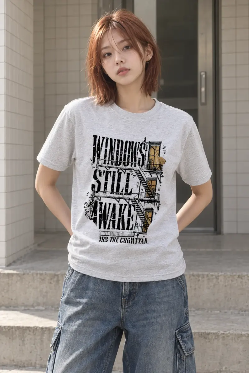"Windows Still Awake" Heavyweight Unisex Crewneck T-shirt
