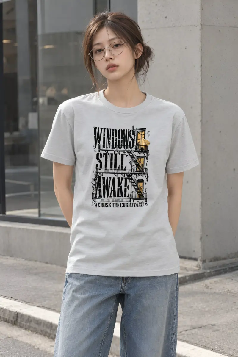 "Windows Still Awake" Heavyweight Unisex Crewneck T-shirt
