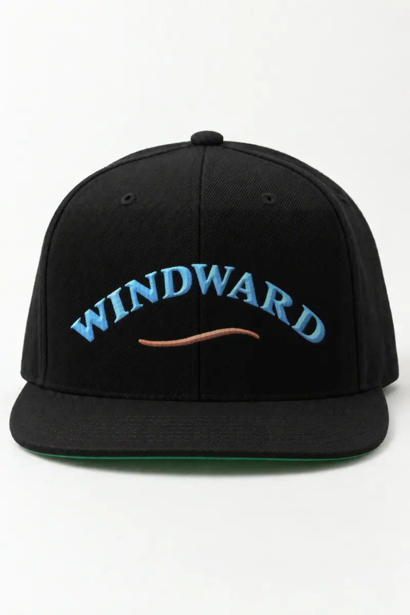 "Windward" Classic Snapback · Embroidered — black/cap-front