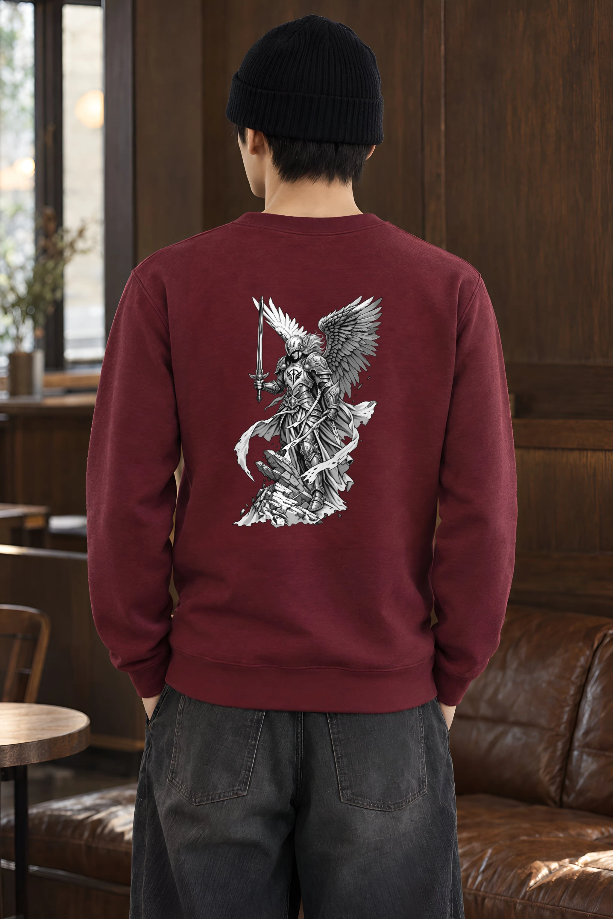 "Winged Angel Warrior" Heavy Blend Unisex Crewneck Sweatshirt