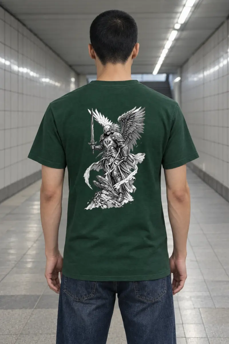 "Winged Angel Warrior" Heavyweight Unisex Crewneck T-shirt | Gildan 5000