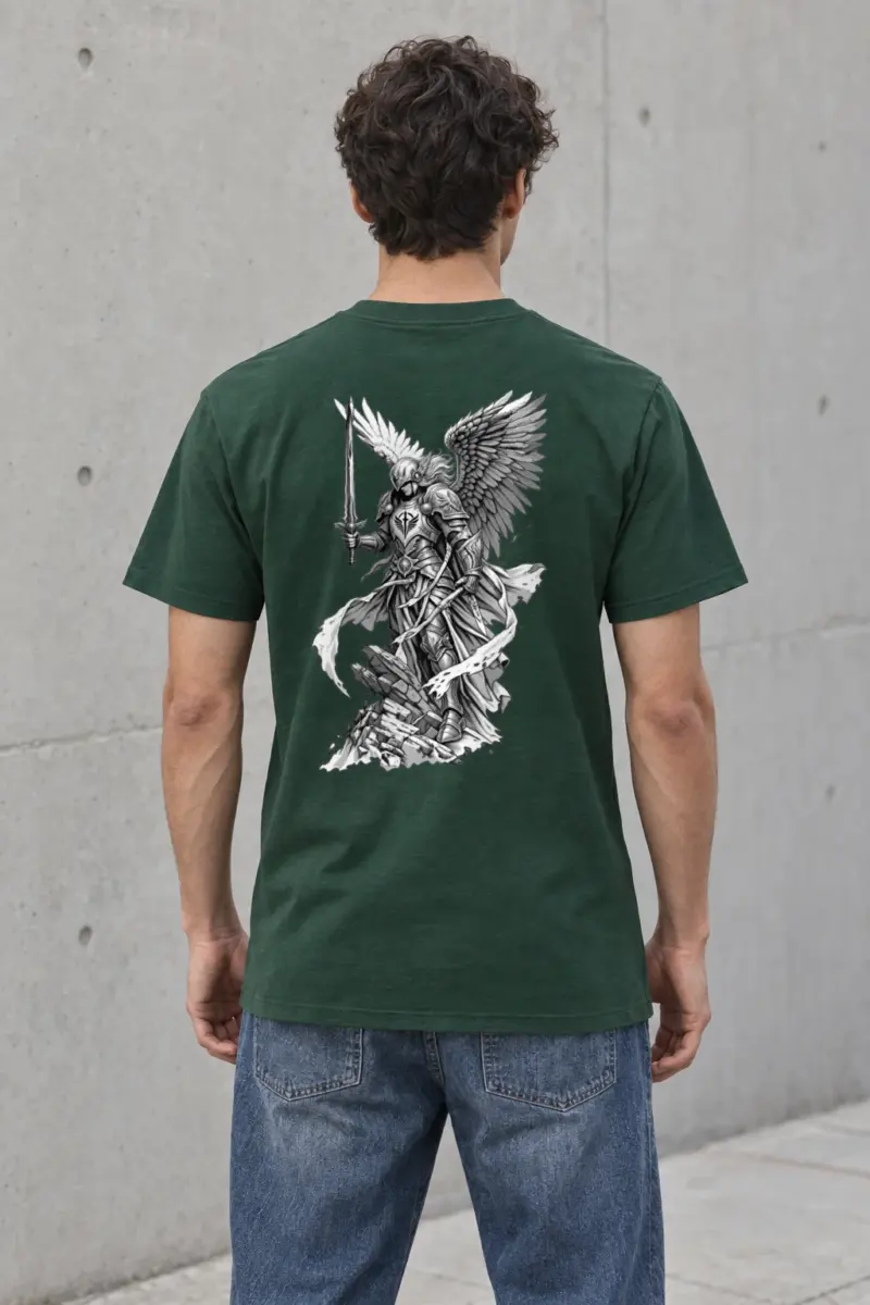 "Winged Angel Warrior" Heavyweight Unisex Crewneck T-shirt | Gildan 5000