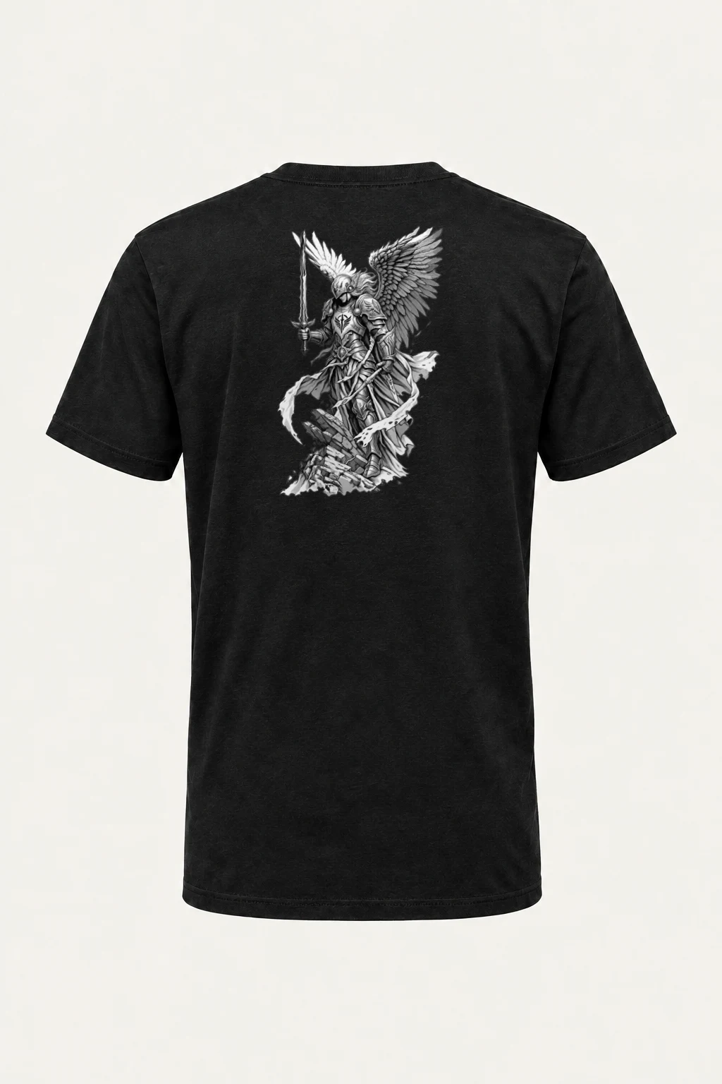 "Winged Angel Warrior" Heavyweight Unisex Crewneck T-shirt | Gildan 5000
