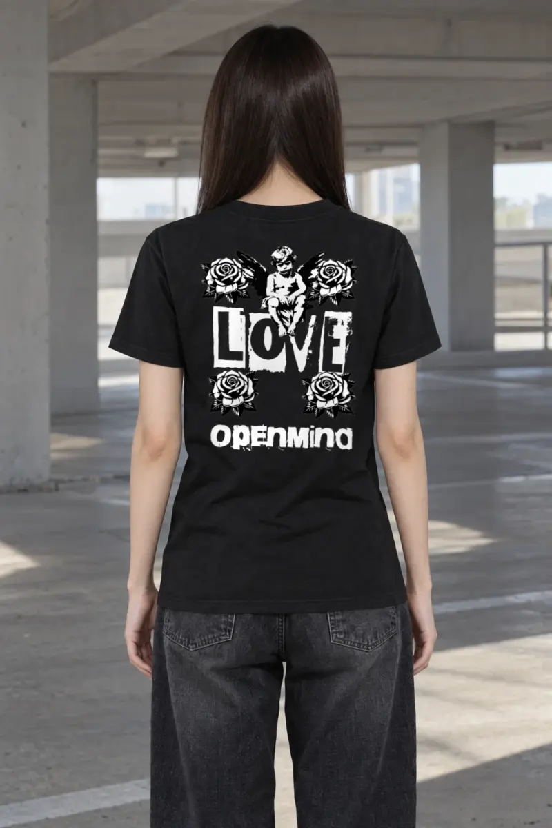 "Winged Cherub Roses" Heavyweight Unisex Crewneck T-shirt