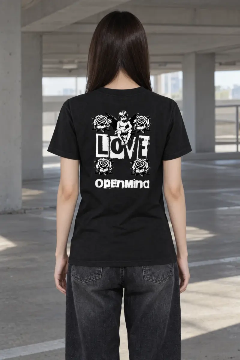 "Winged Cherub Roses" Heavyweight Unisex Crewneck T-shirt