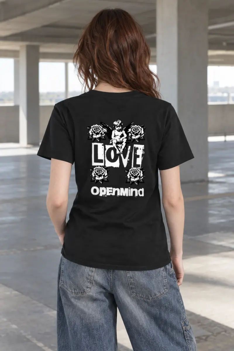 "Winged Cherub Roses" Heavyweight Unisex Crewneck T-shirt