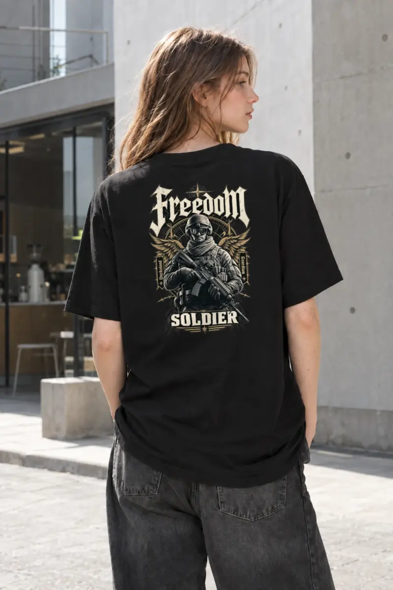 "Winged Freedom Soldier" Heavyweight Unisex Crewneck T-shirt | Gildan 5000