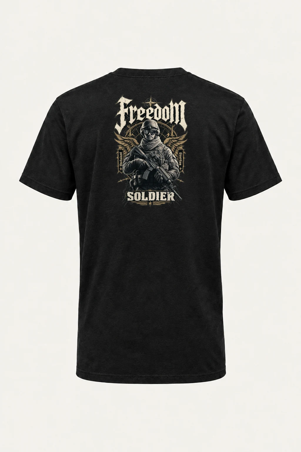 "Winged Freedom Soldier" Heavyweight Unisex Crewneck T-shirt | Gildan 5000