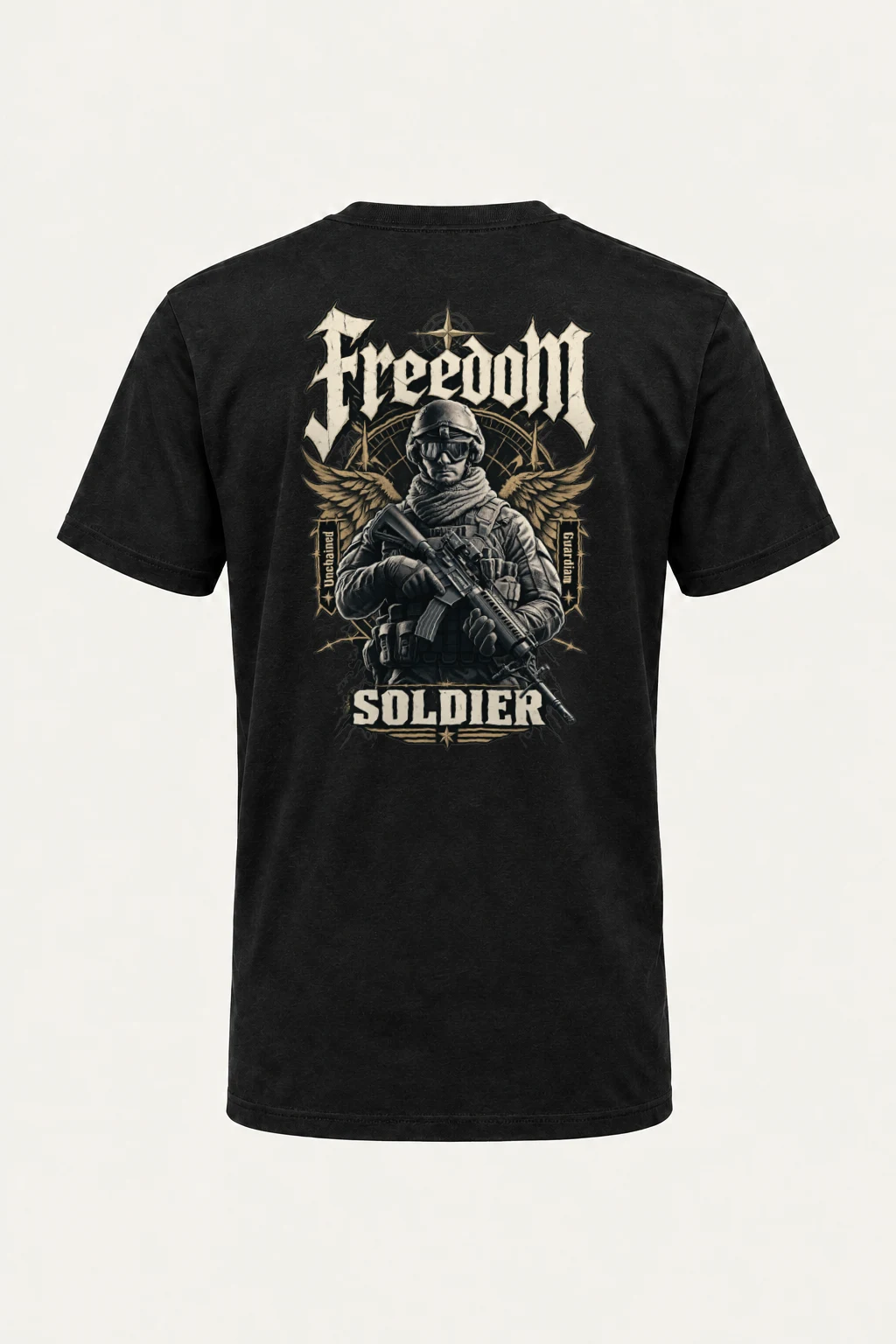 "Winged Freedom Soldier" Heavyweight Unisex Crewneck T-shirt | Gildan 5000