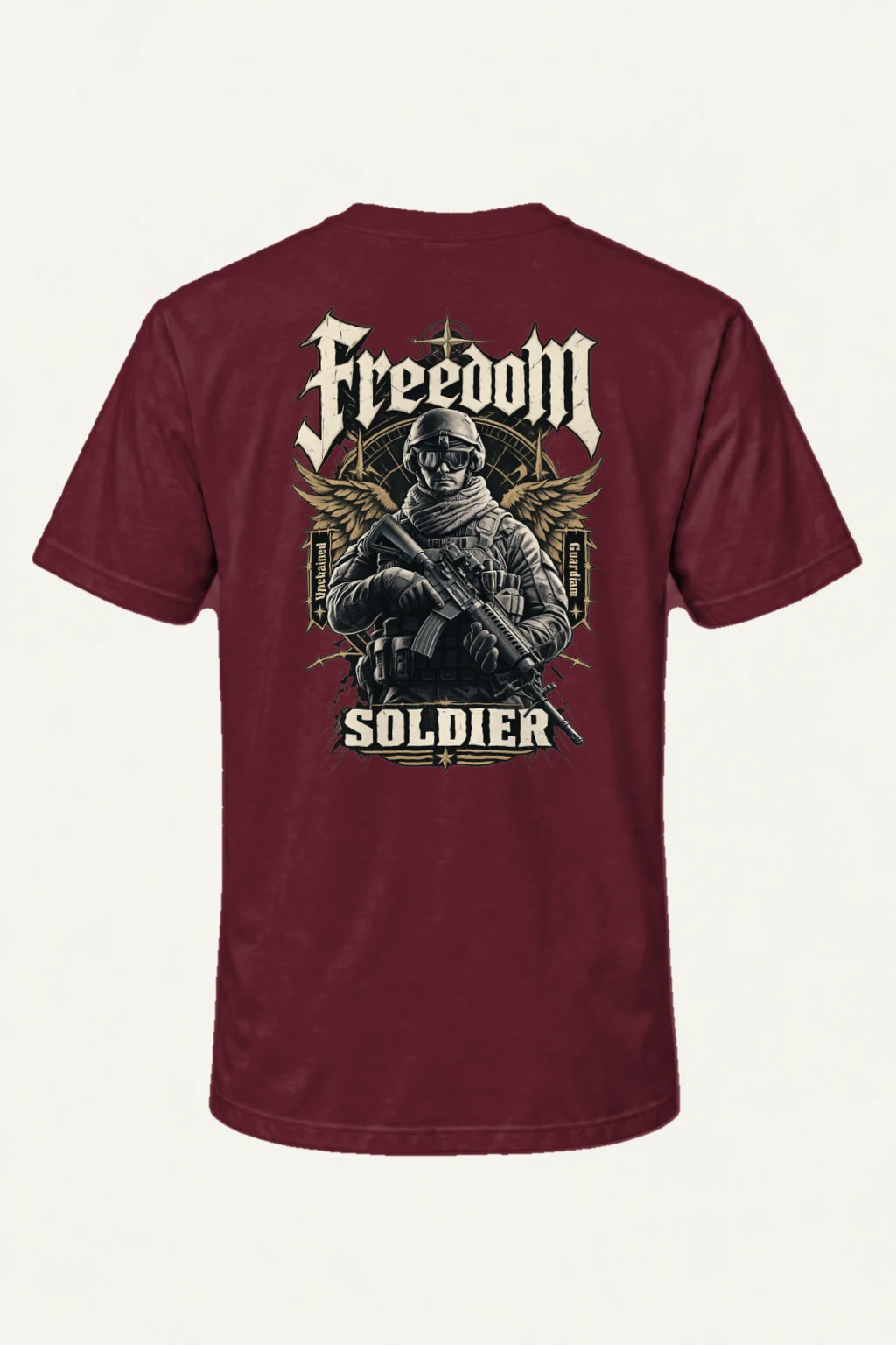"Winged Freedom Soldier" Heavyweight Unisex Crewneck T-shirt | Gildan 5000