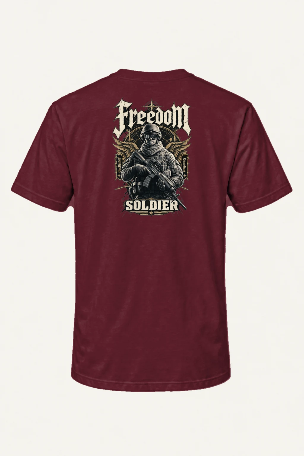"Winged Freedom Soldier" Heavyweight Unisex Crewneck T-shirt | Gildan 5000