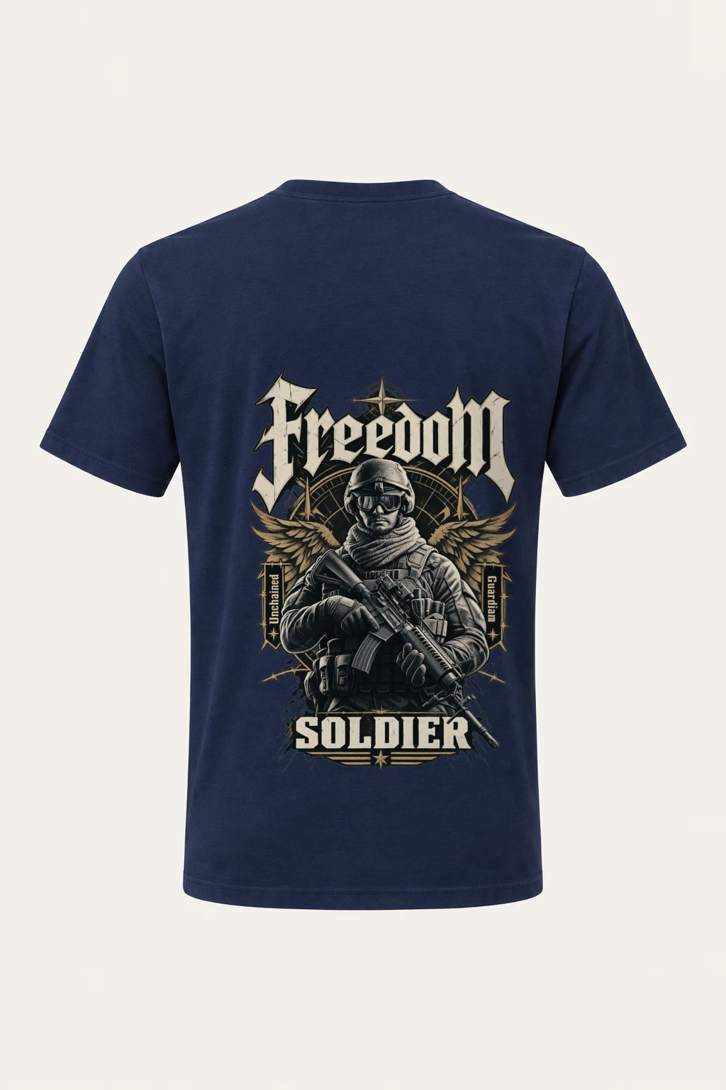 "Winged Freedom Soldier" Heavyweight Unisex Crewneck T-shirt | Gildan 5000
