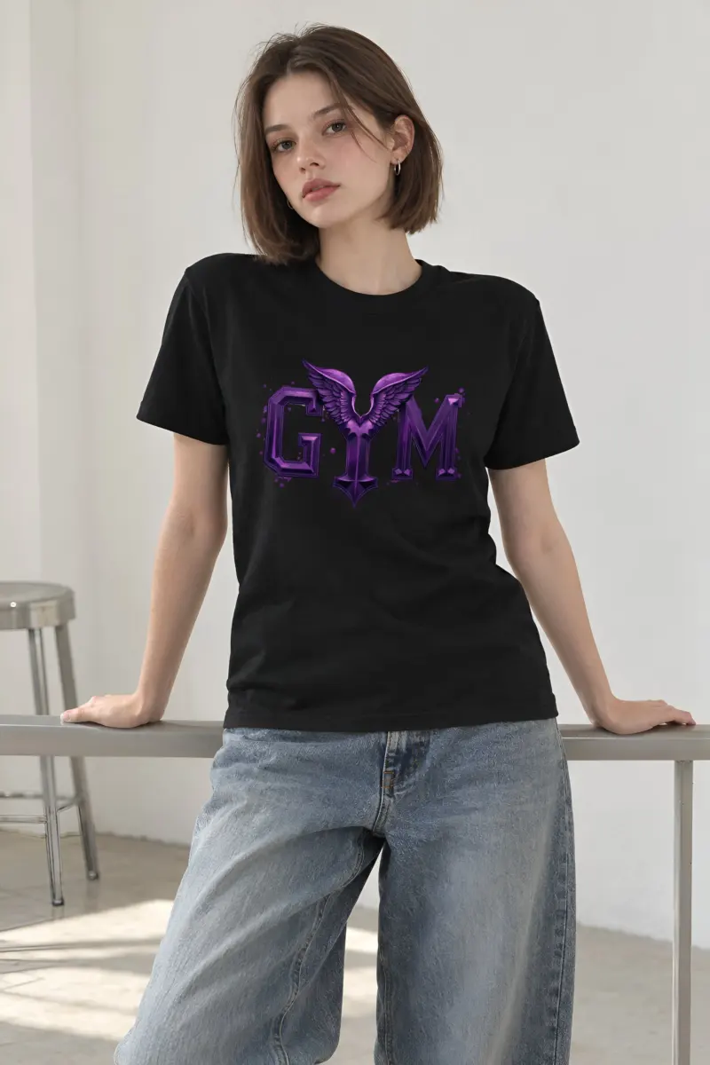"Winged Gym Gothic" Heavyweight Unisex Crewneck T-shirt