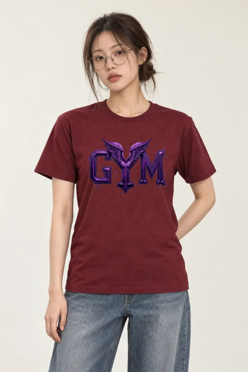 "Winged Gym Gothic" Heavyweight Unisex Crewneck T-shirt | Gildan 5000