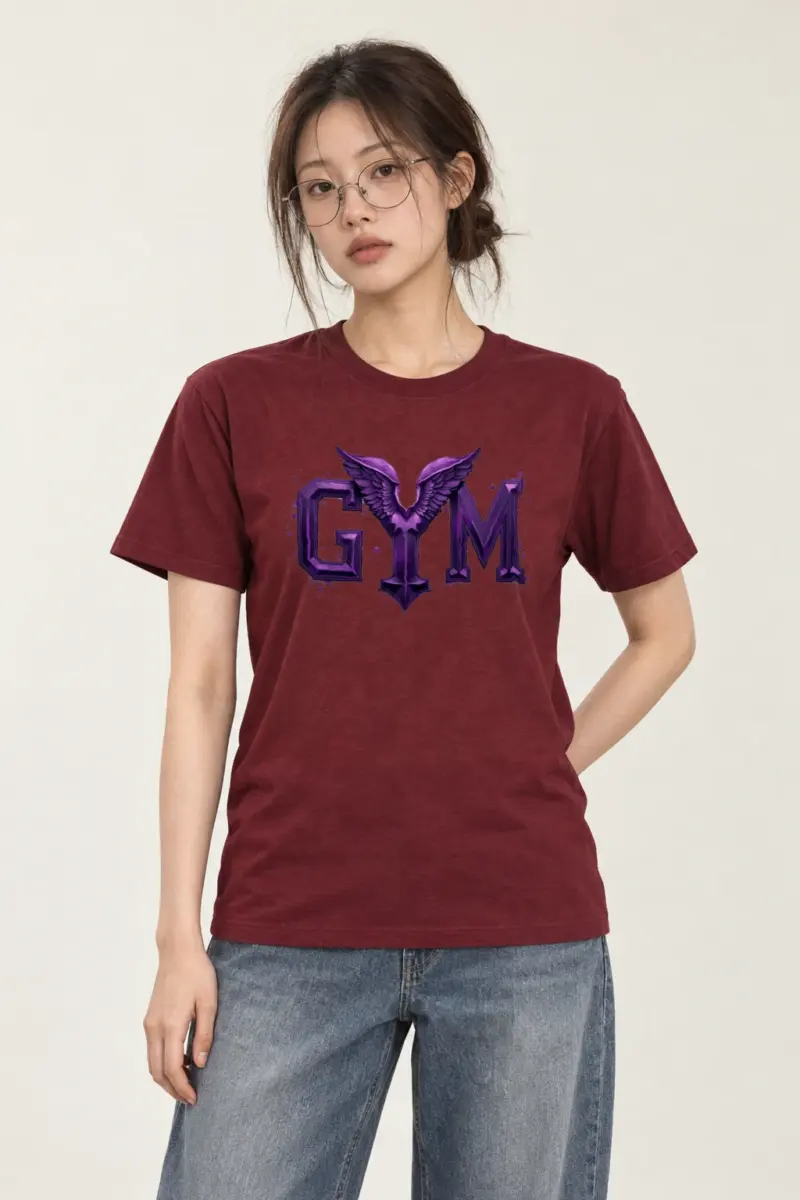"Winged Gym Gothic" Heavyweight Unisex Crewneck T-shirt
