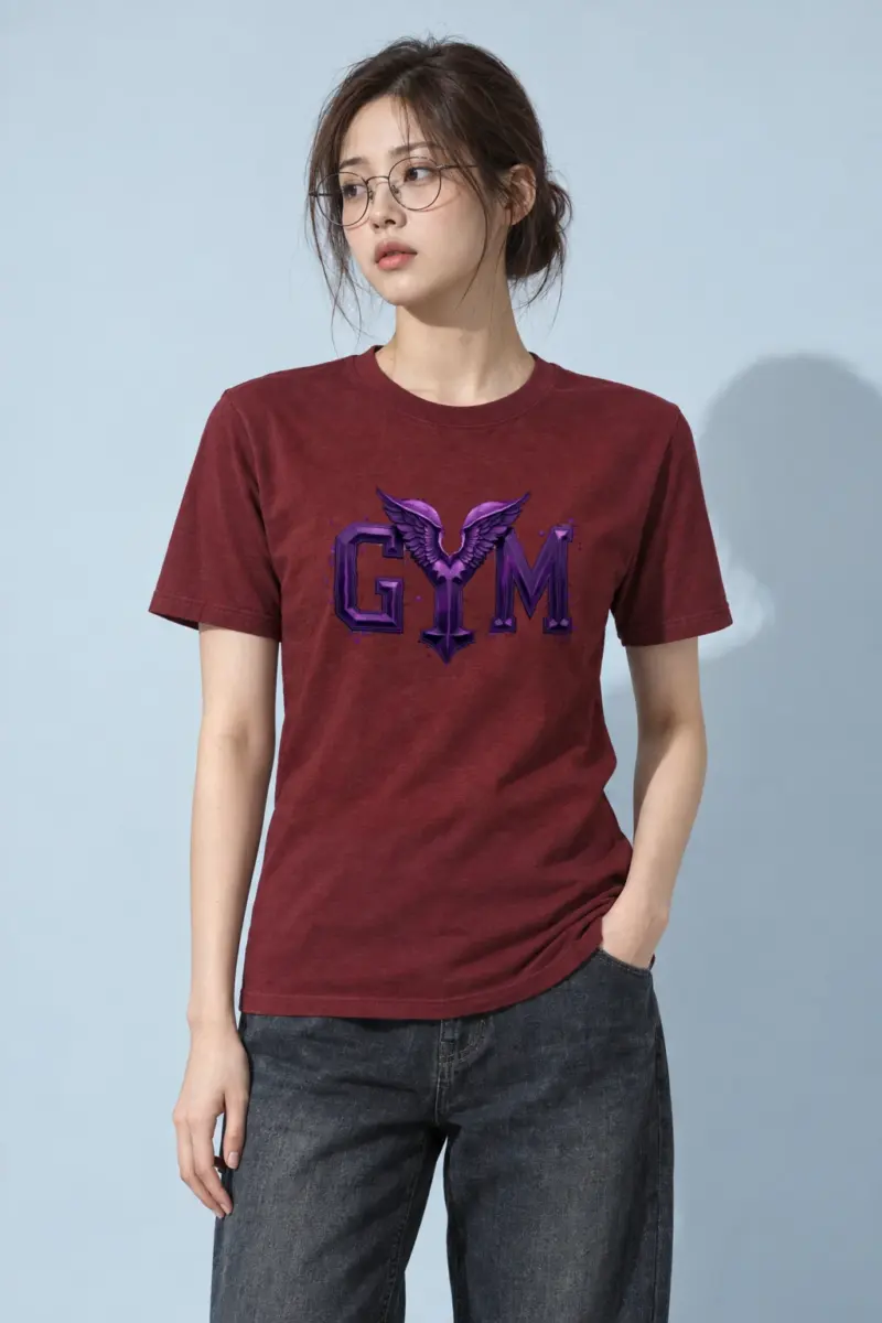 "Winged Gym Gothic" Heavyweight Unisex Crewneck T-shirt
