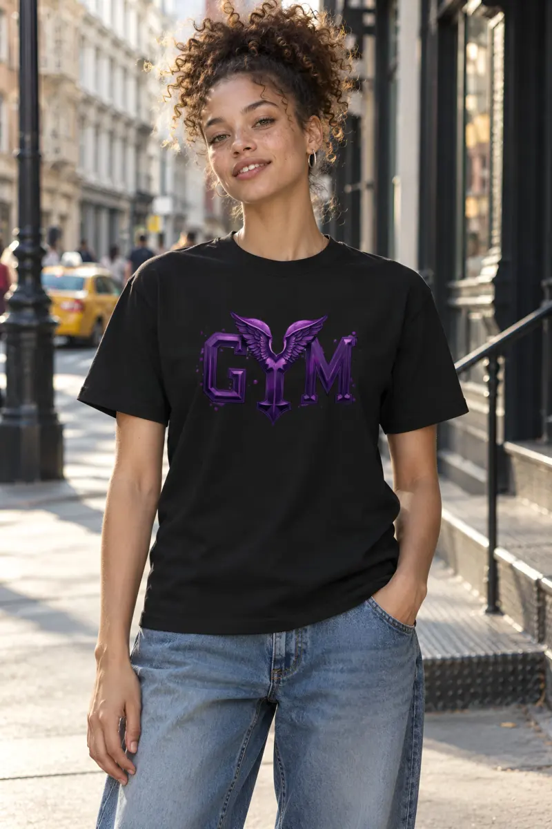 "Winged Gym Gothic" Heavyweight Unisex Crewneck T-shirt