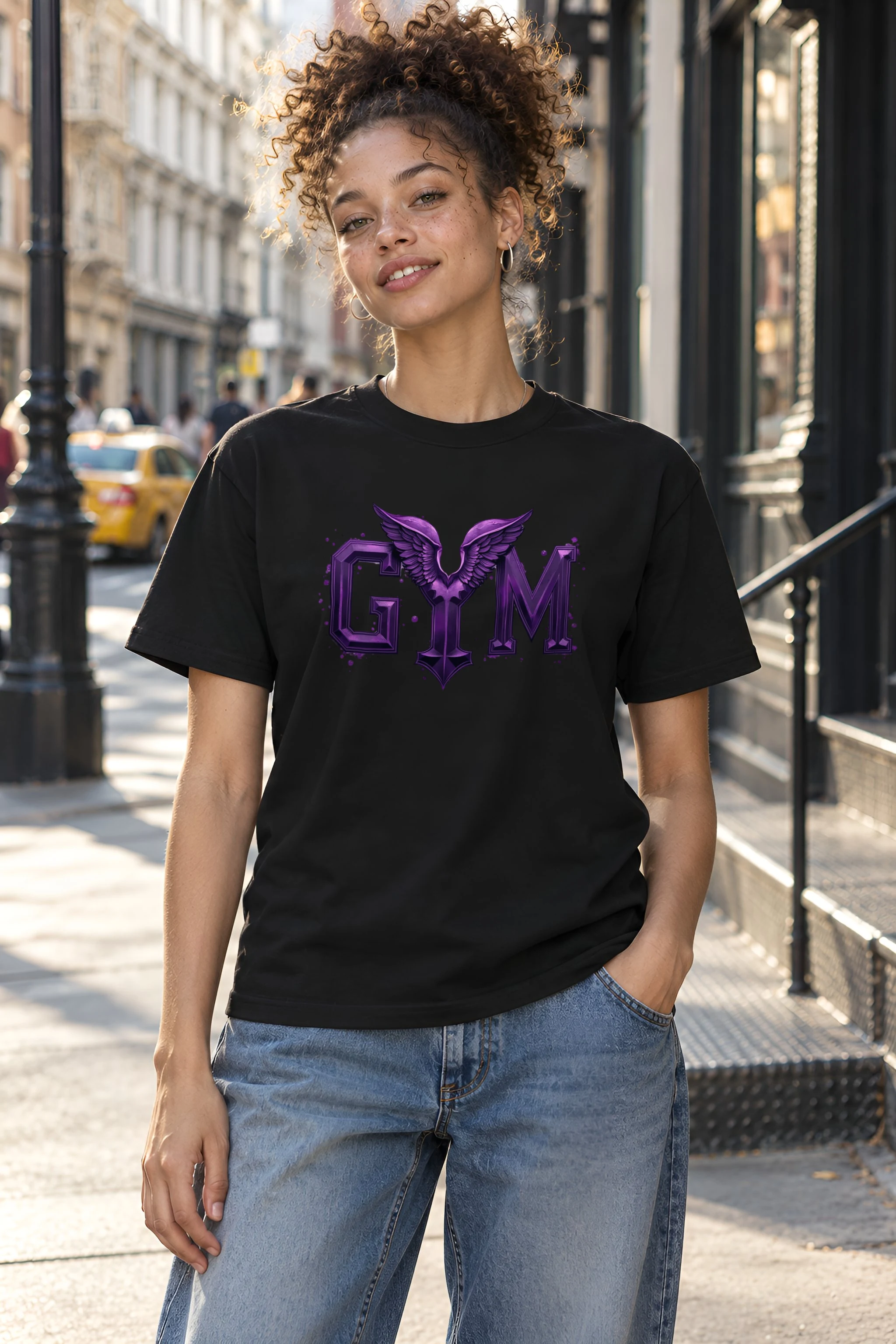 "Winged Gym Gothic" Heavyweight Unisex Crewneck T-shirt