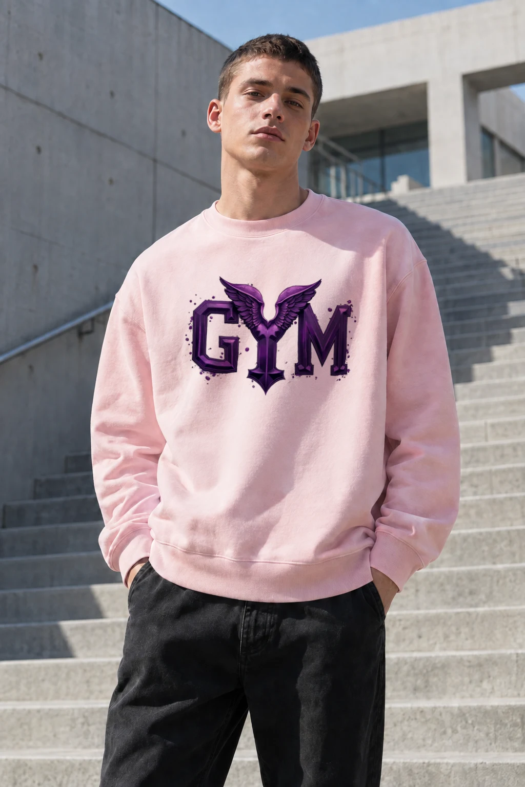 "Winged Gym" Heavy Blend Unisex Crewneck Sweatshirt | Gildan 18000