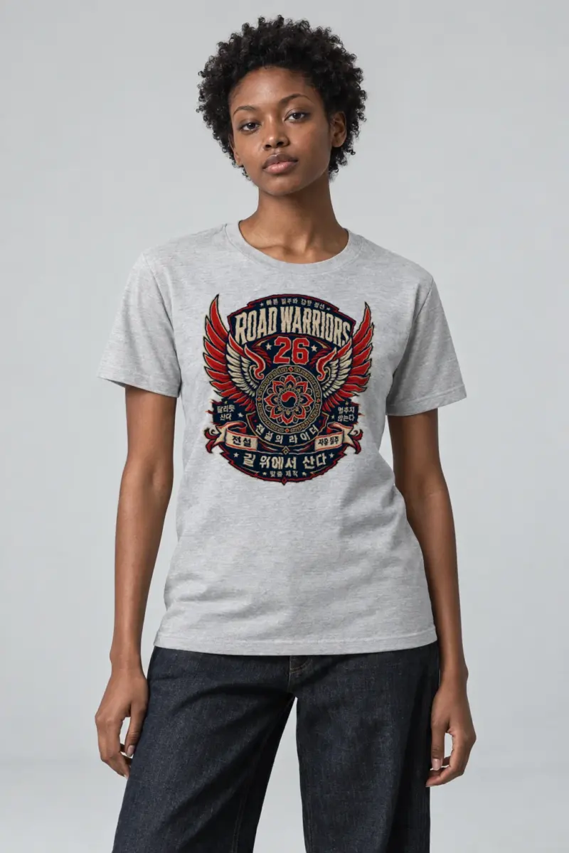 "Winged Rider 26 Emblem" Heavyweight Unisex Crewneck T-shirt | Gildan 5000