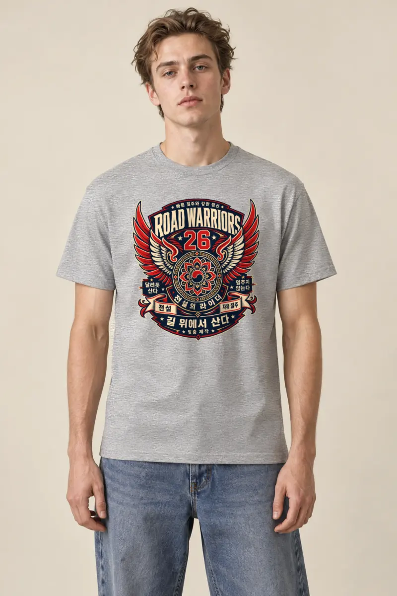 "Winged Rider 26 Emblem" Heavyweight Unisex Crewneck T-shirt