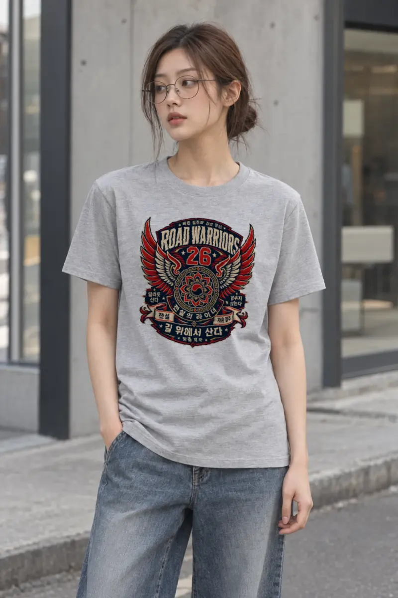 "Winged Rider 26 Emblem" Heavyweight Unisex Crewneck T-shirt