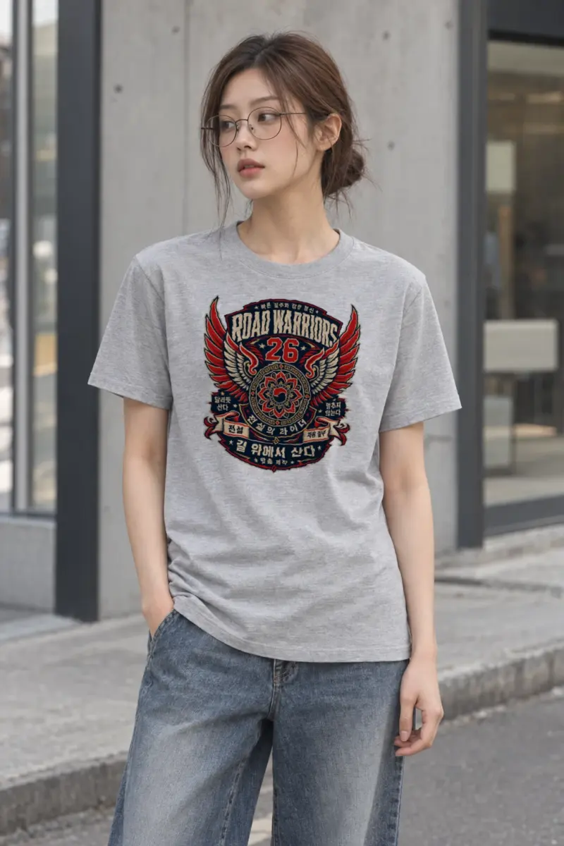 "Winged Rider 26 Emblem" Heavyweight Unisex Crewneck T-shirt