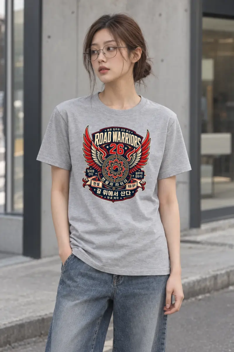 "Winged Rider 26 Emblem" Heavyweight Unisex Crewneck T-shirt