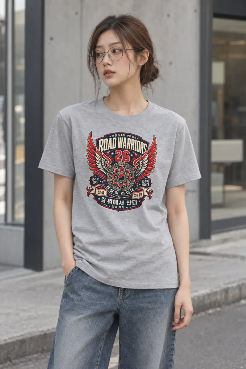 "Winged Rider 26 Emblem" Heavyweight Unisex Crewneck T-shirt