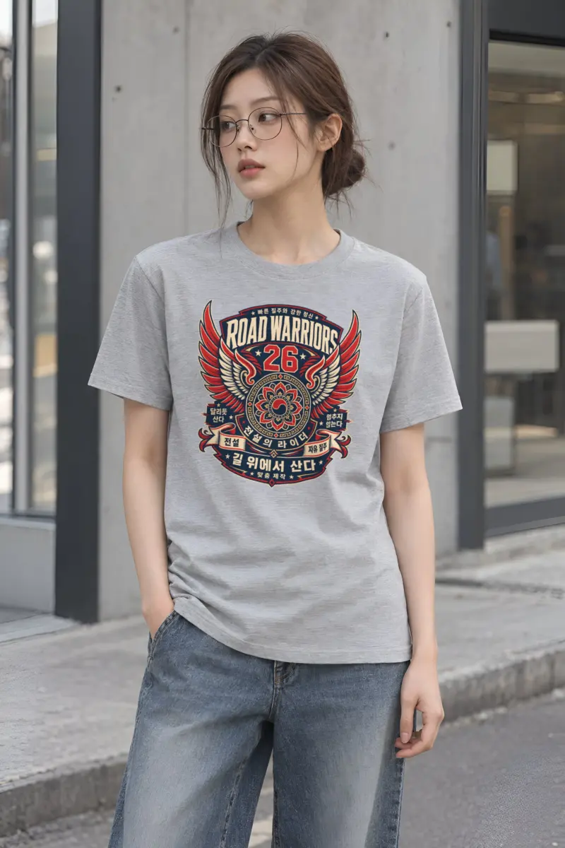 "Winged Rider 26 Emblem" Heavyweight Unisex Crewneck T-shirt