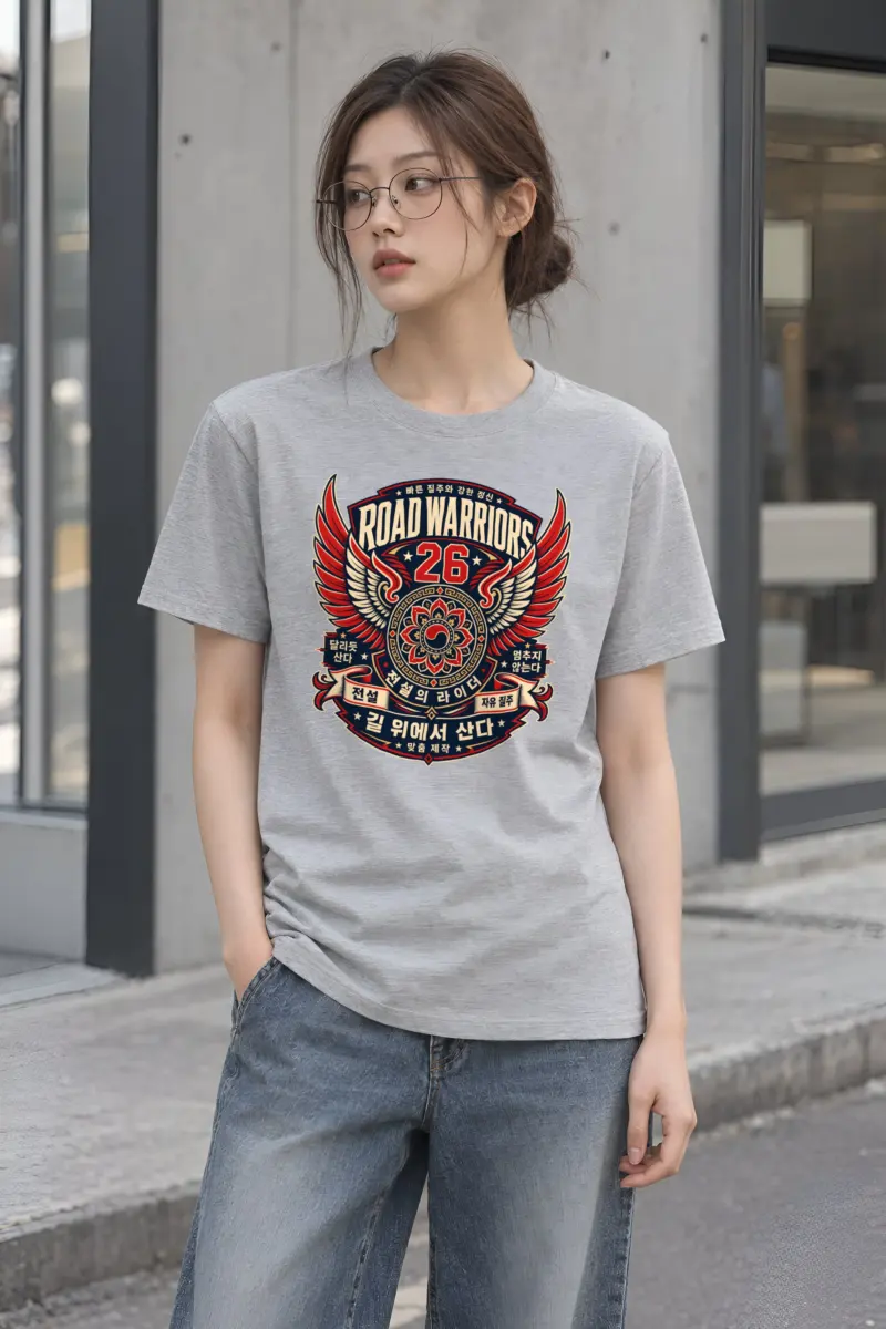 "Winged Rider 26 Emblem" Heavyweight Unisex Crewneck T-shirt