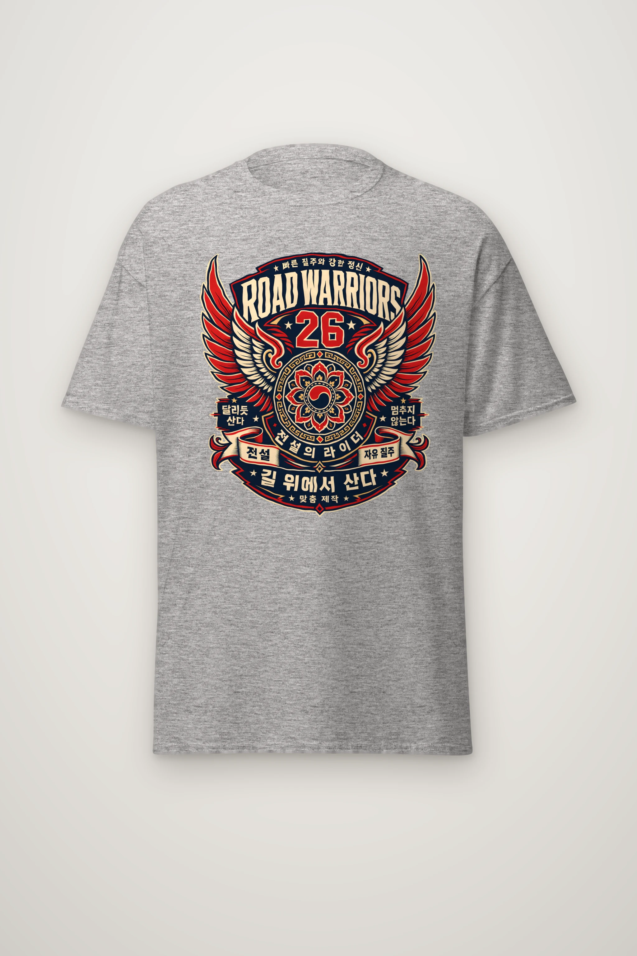 "Winged Rider 26 Emblem" Heavyweight Unisex Crewneck T-shirt