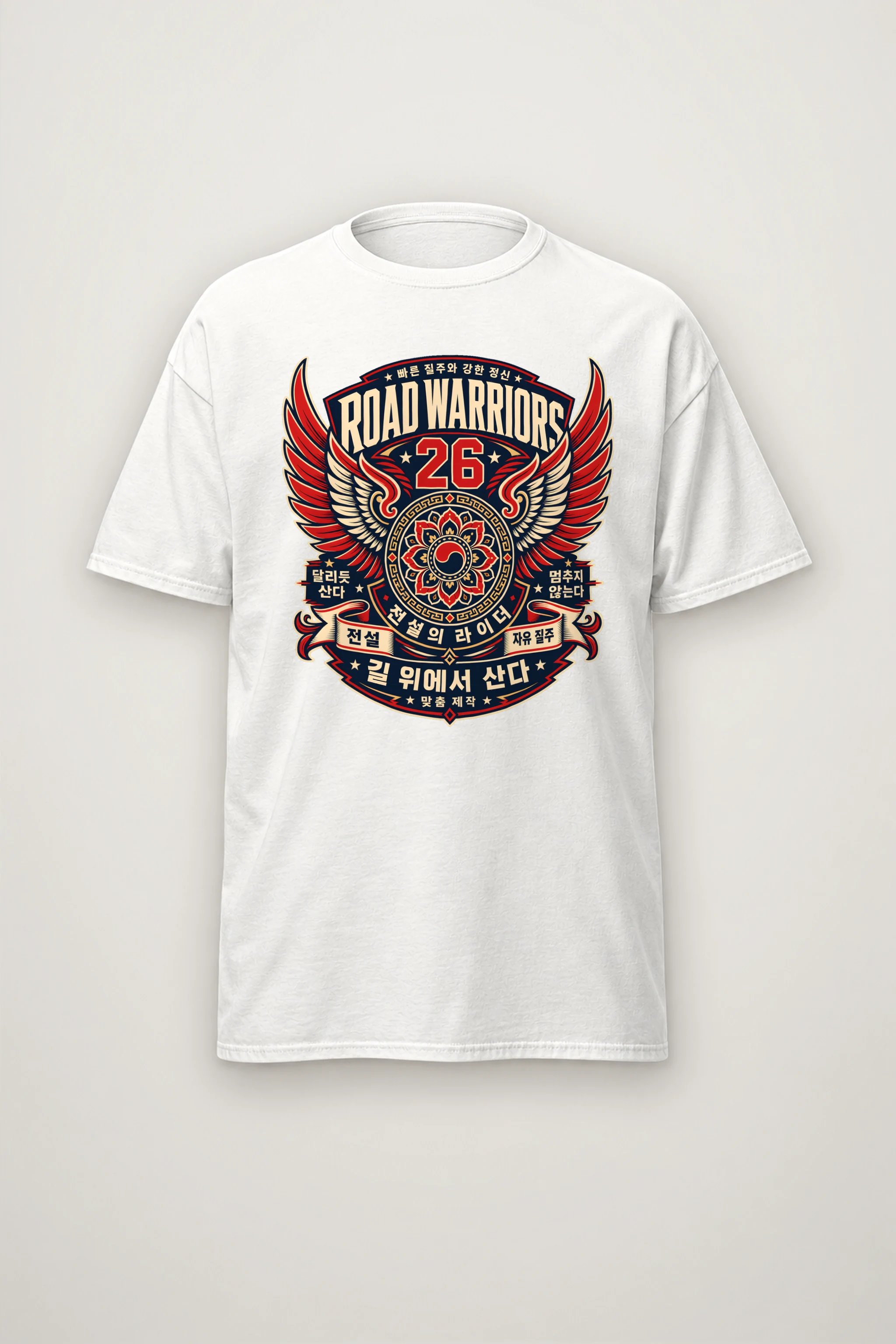 "Winged Rider 26 Emblem" Heavyweight Unisex Crewneck T-shirt