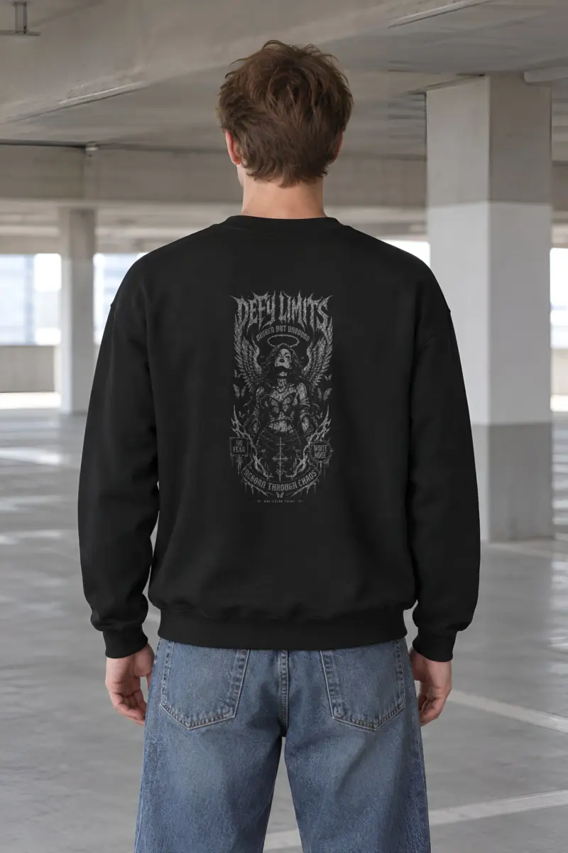 "Winged Skeletal Demon" Heavy Blend Unisex Crewneck Sweatshirt