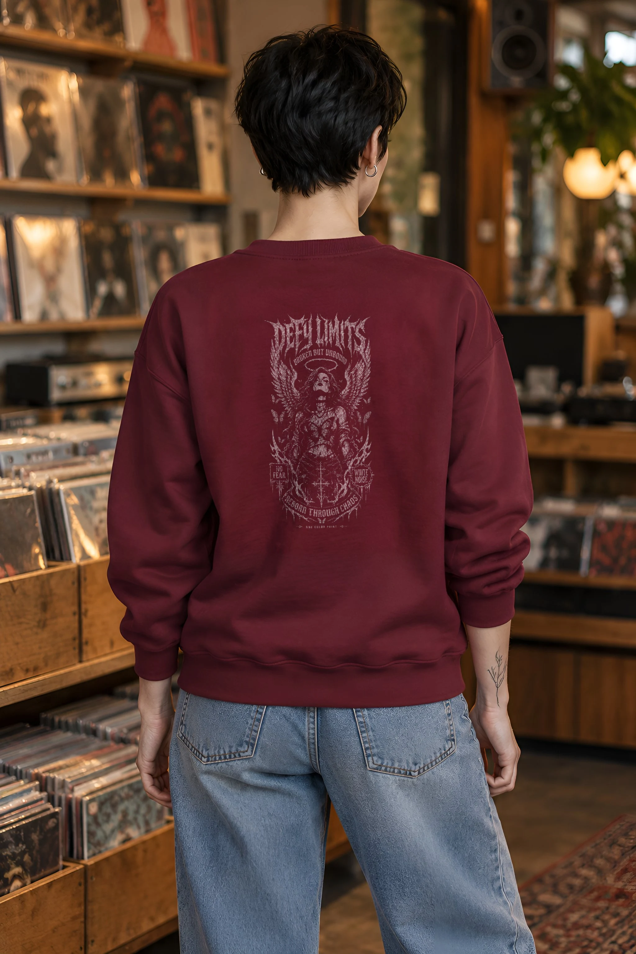 "Winged Skeletal Demon" 1 Crewneck Sweatshirt