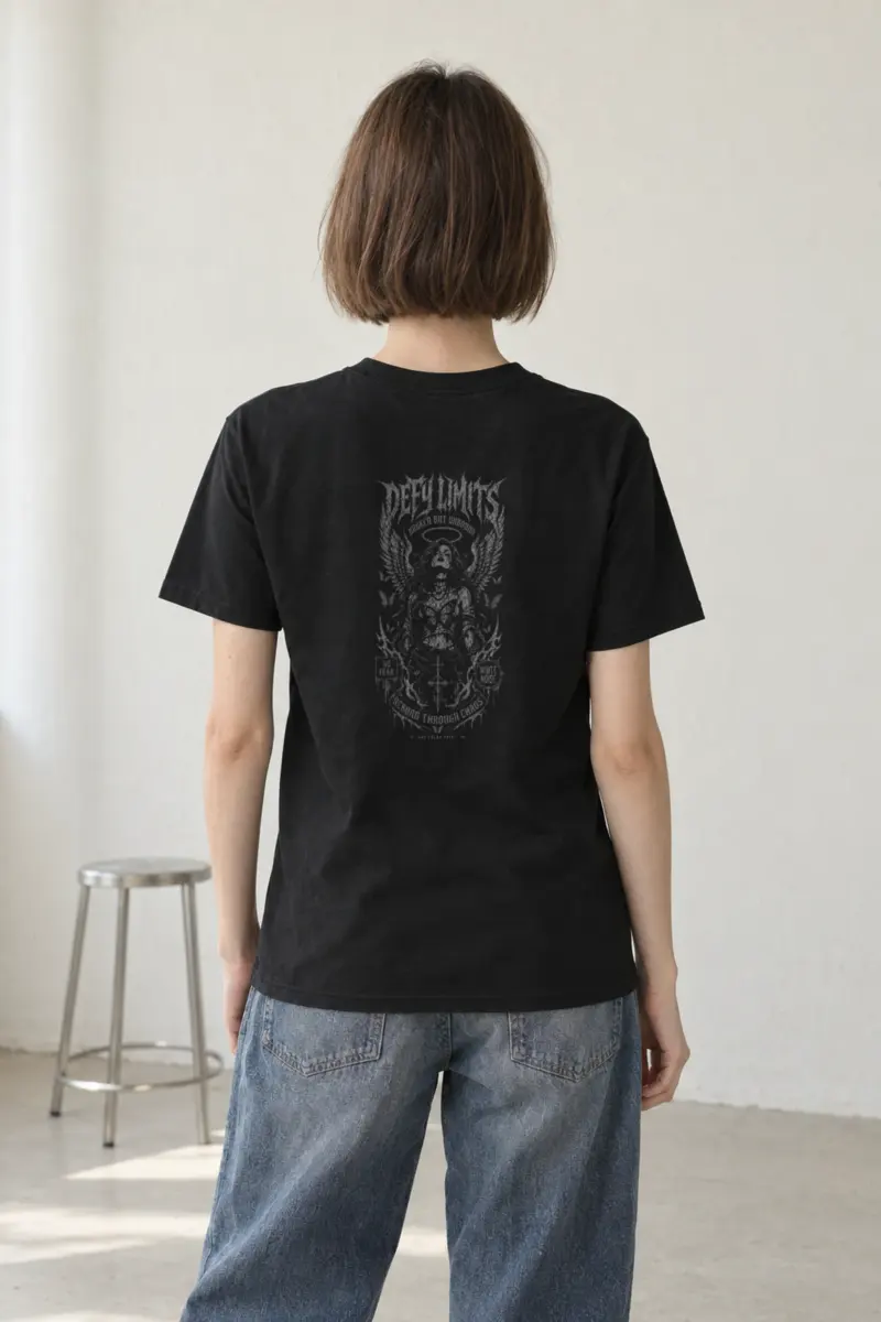 "Winged Skeletal Demon" Heavyweight Unisex Crewneck T-shirt