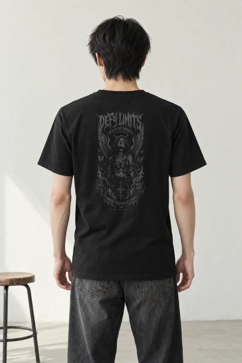 "Winged Skeletal Demon" Heavyweight Unisex Crewneck T-shirt