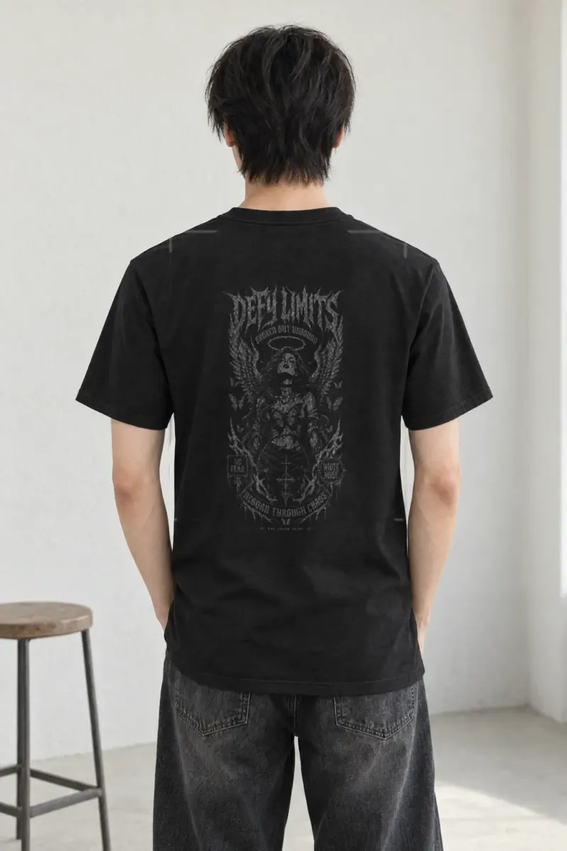 "Winged Skeletal Demon" Heavyweight Unisex Crewneck T-shirt