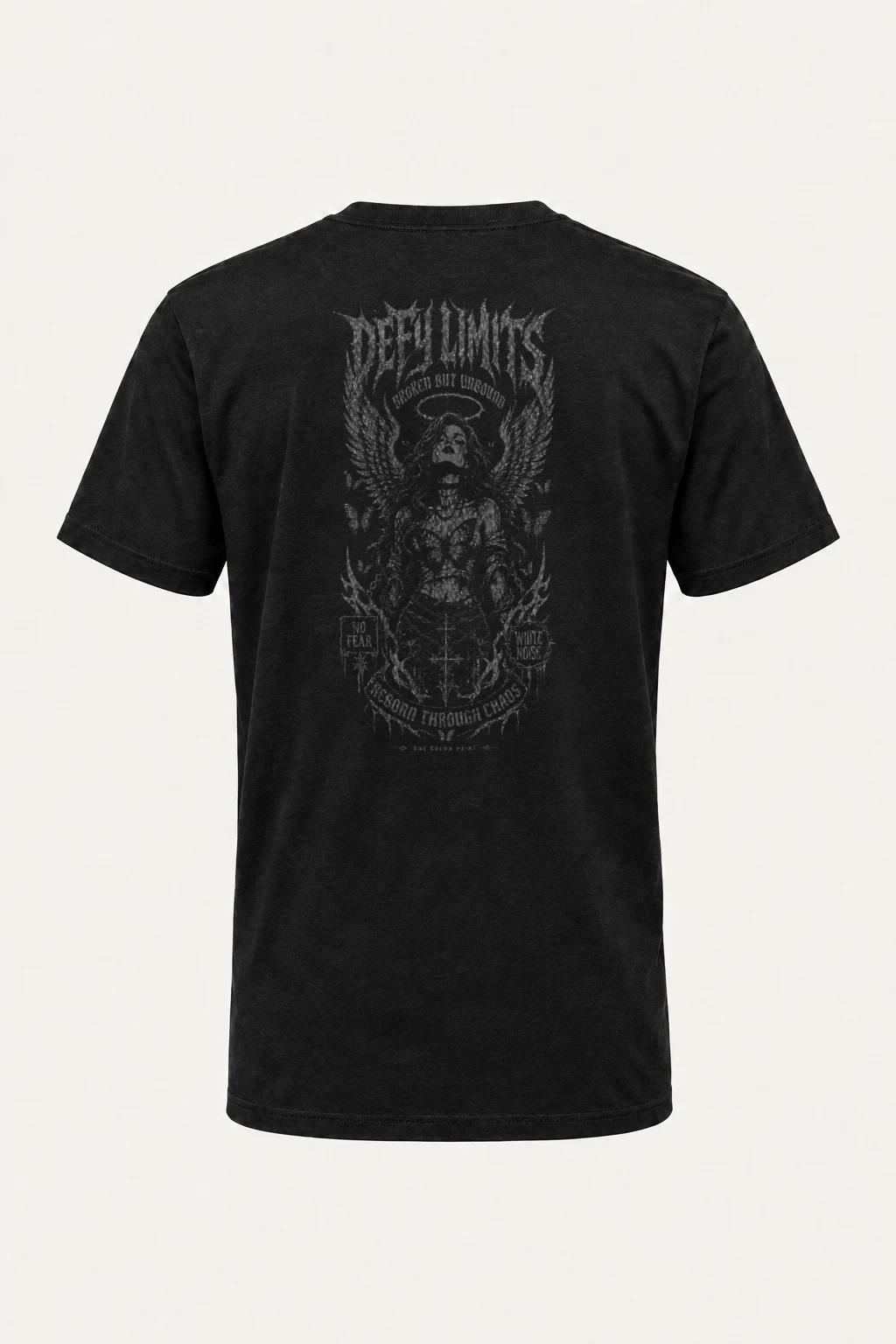 "Winged Skeletal Demon" Heavyweight Unisex Crewneck T-shirt | Gildan 5000