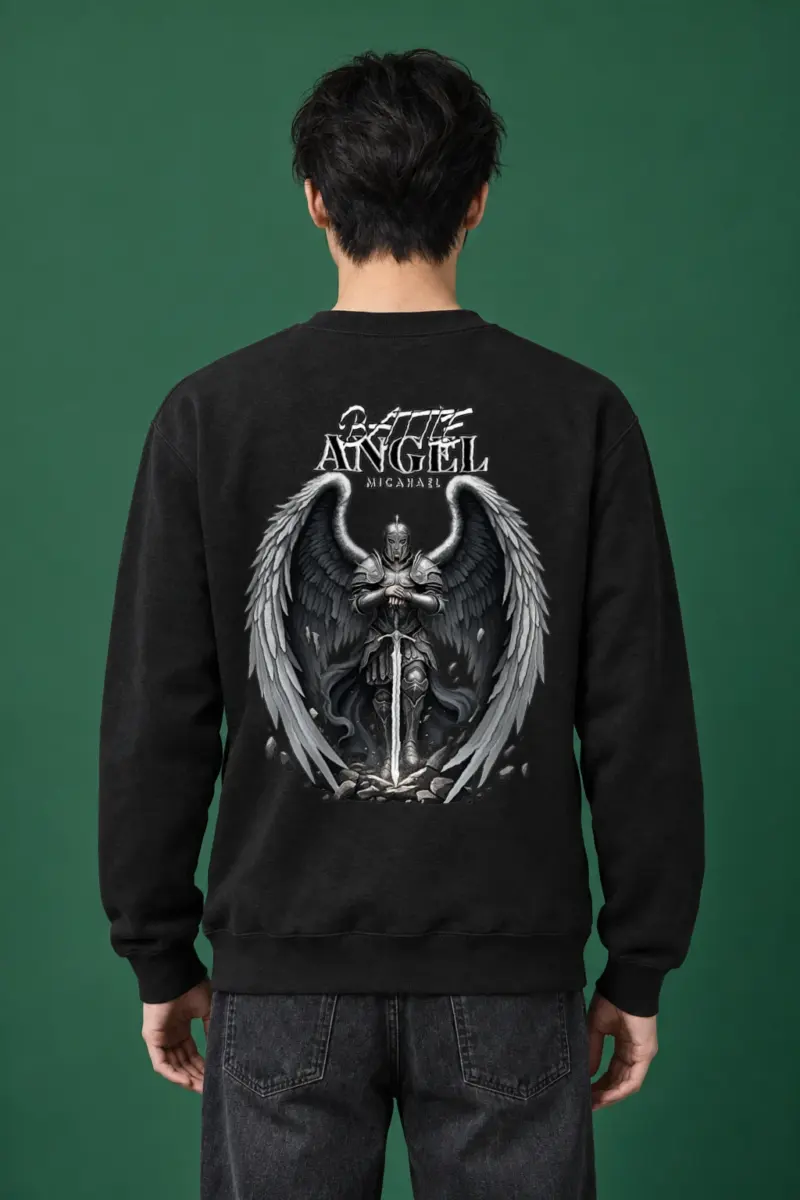"Winged Sword Guardian" Heavy Blend Unisex Crewneck Sweatshirt