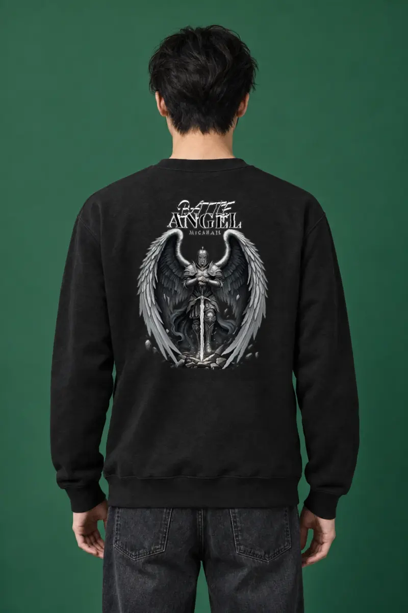 "Winged Sword Guardian" Heavy Blend Unisex Crewneck Sweatshirt