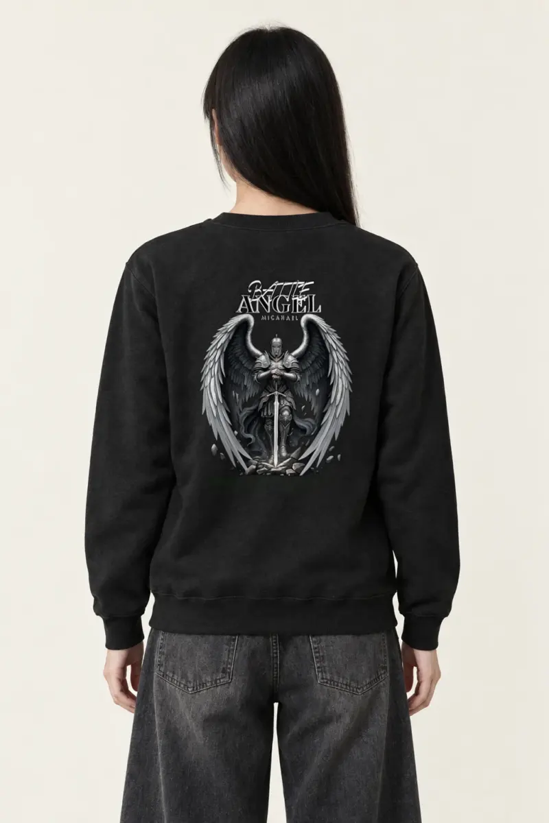 "Winged Sword Guardian" Heavy Blend Unisex Crewneck Sweatshirt