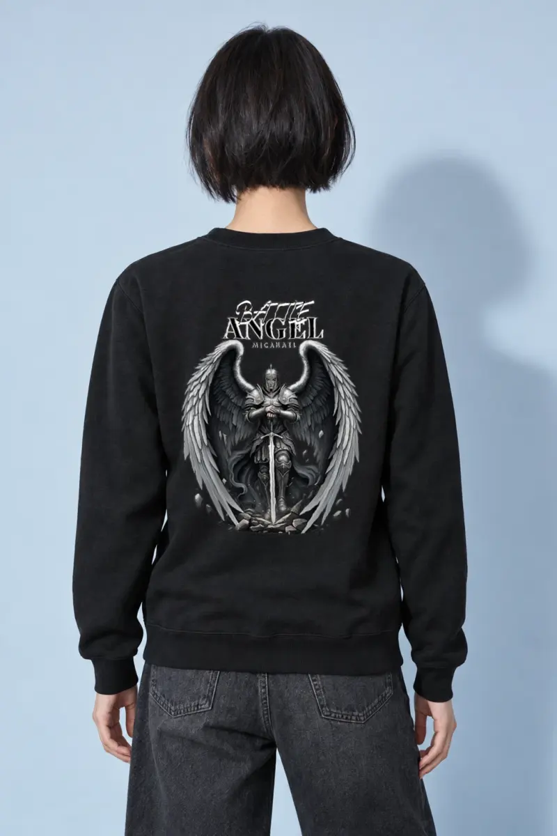 "Winged Sword Guardian" Heavy Blend Unisex Crewneck Sweatshirt