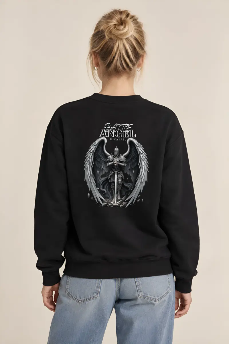 "Winged Sword Guardian" Heavy Blend Unisex Crewneck Sweatshirt
