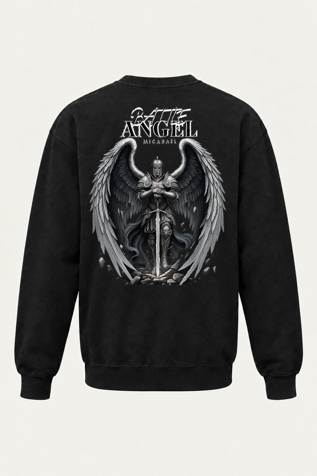 "Winged Sword Guardian" Heavy Blend Unisex Crewneck Sweatshirt | Gildan 18000