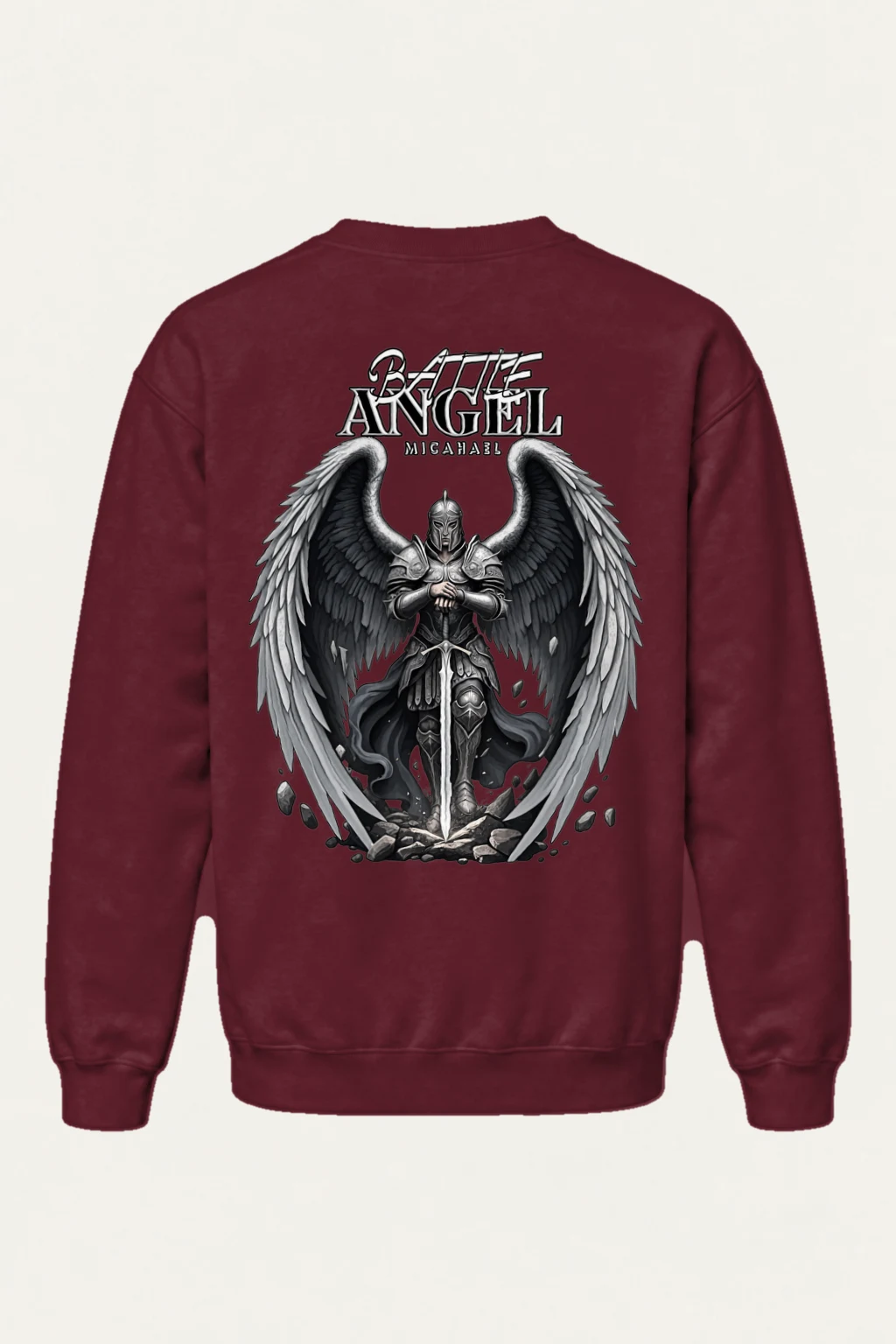 "Winged Sword Guardian" Heavy Blend Unisex Crewneck Sweatshirt | Gildan 18000