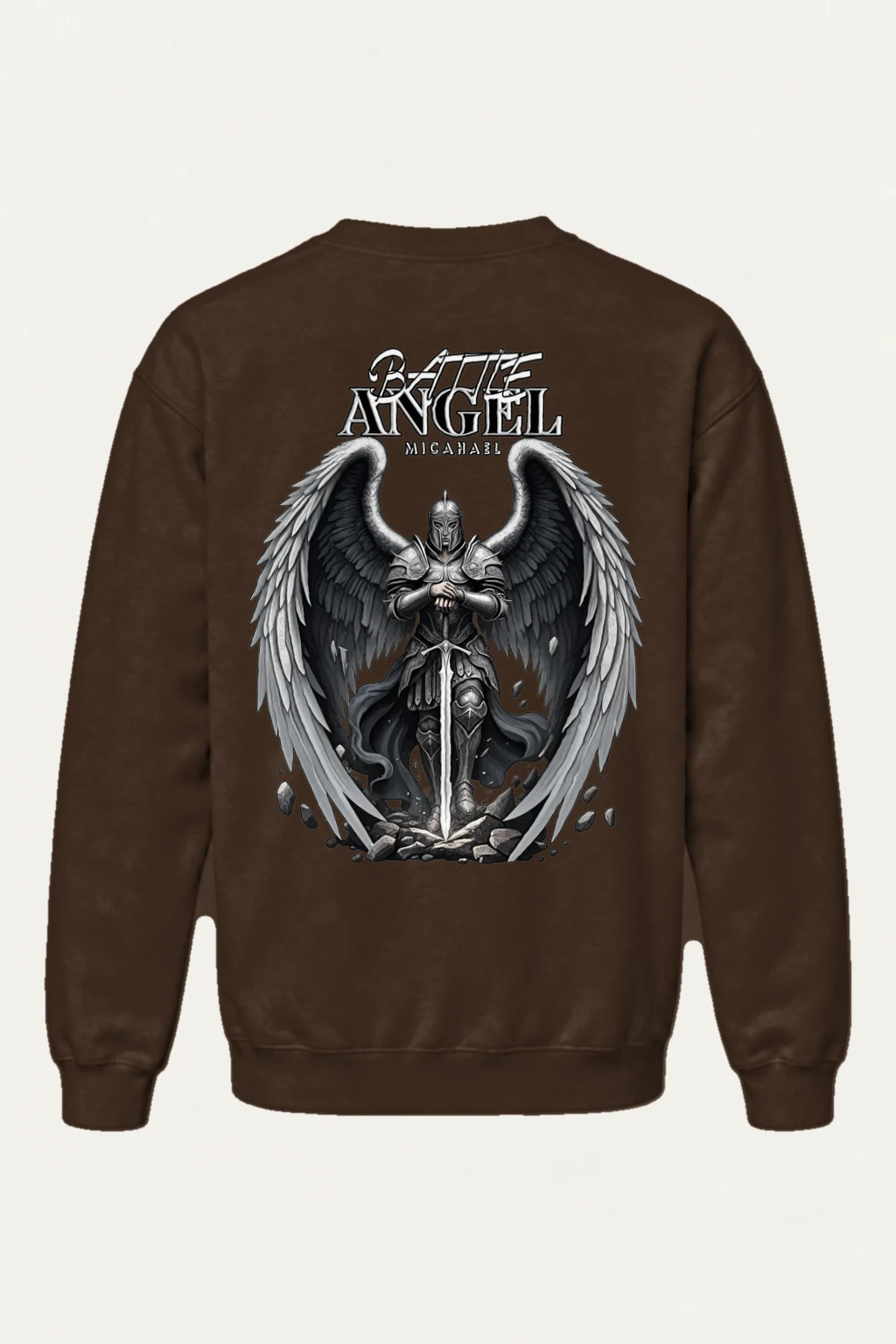 "Winged Sword Guardian" Heavy Blend Unisex Crewneck Sweatshirt | Gildan 18000
