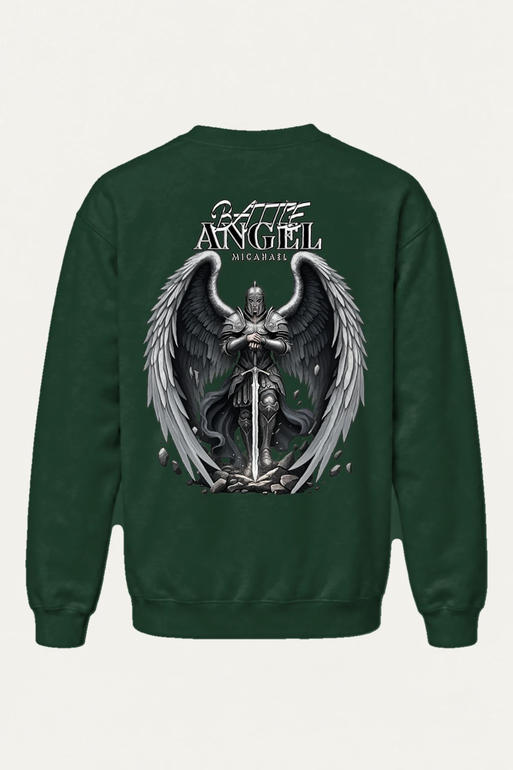 "Winged Sword Guardian" Heavy Blend Unisex Crewneck Sweatshirt | Gildan 18000