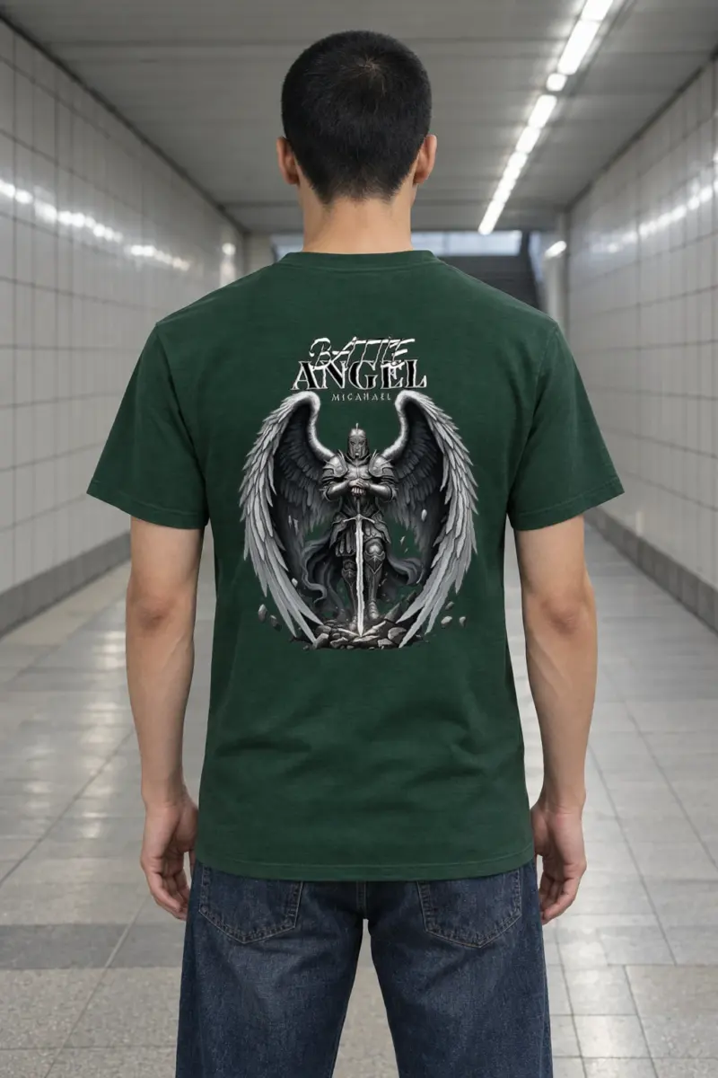 "Winged Sword Guardian" Heavyweight Unisex Crewneck T-shirt | Gildan 5000